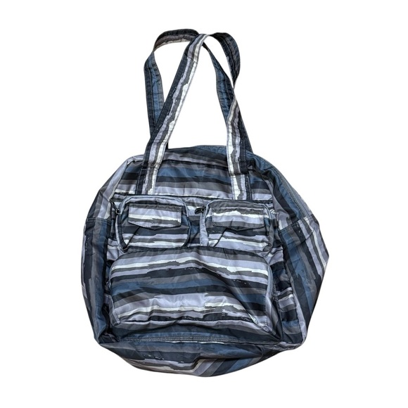 LUG PUDDLE JUMPER Multicolor Striped Packable Tote Bag Nylon Purse Foldable Bag - Picture 1 of 3
